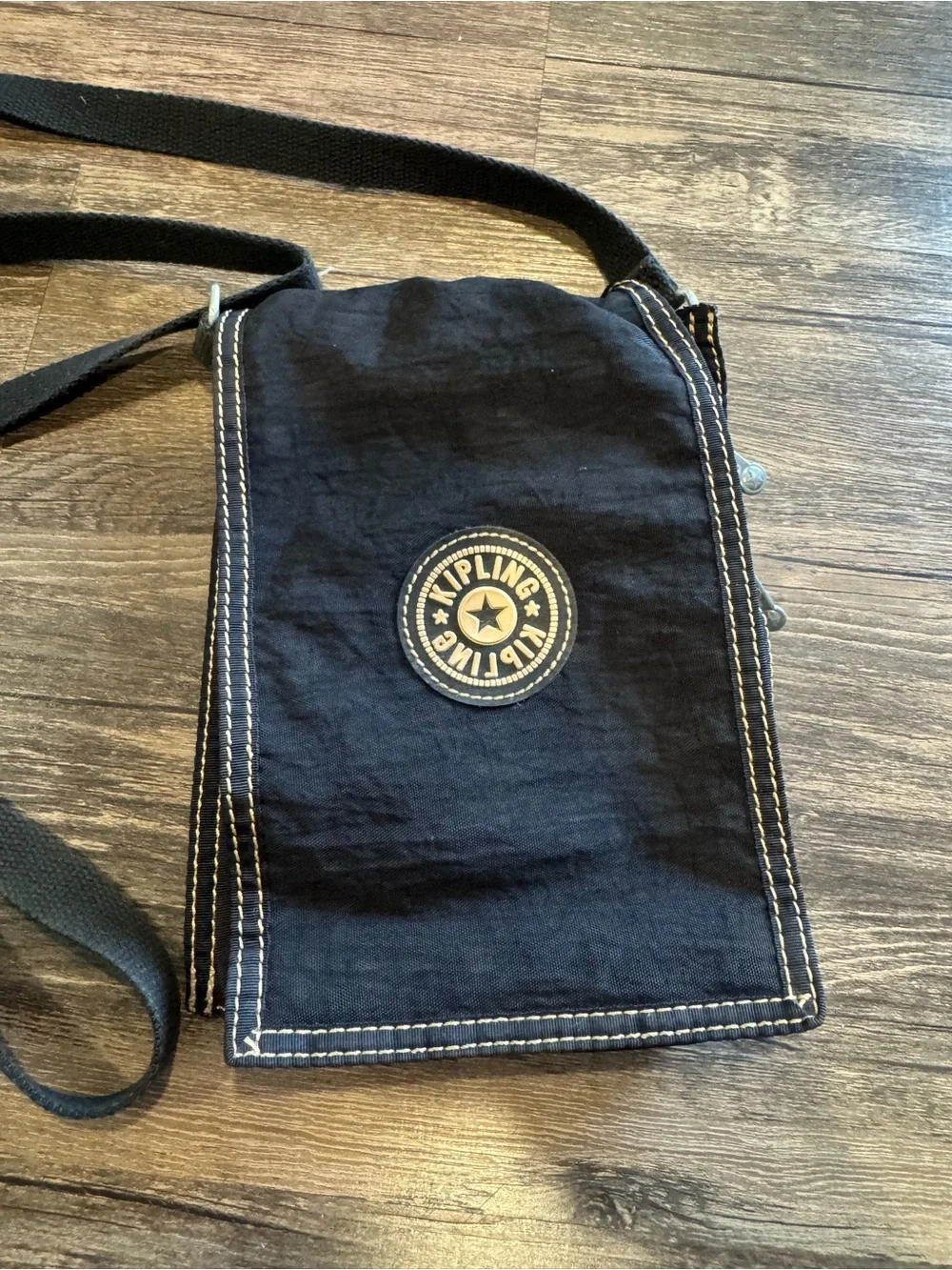 Kipling Black Tan Tonal Crossbody Bag